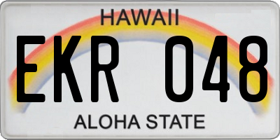 HI license plate EKR048