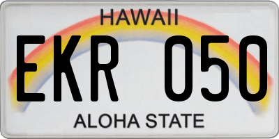 HI license plate EKR050