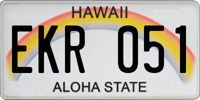 HI license plate EKR051