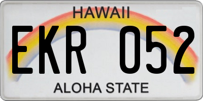 HI license plate EKR052