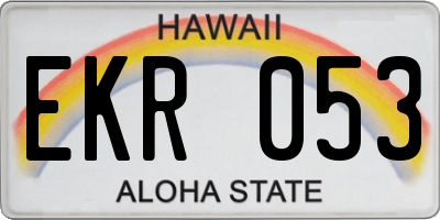 HI license plate EKR053