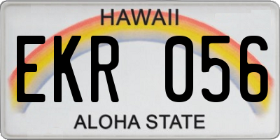 HI license plate EKR056