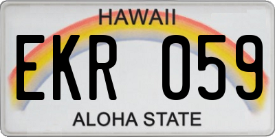 HI license plate EKR059