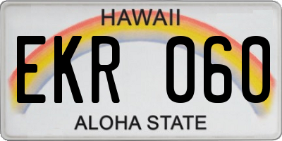 HI license plate EKR060