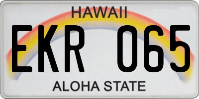 HI license plate EKR065