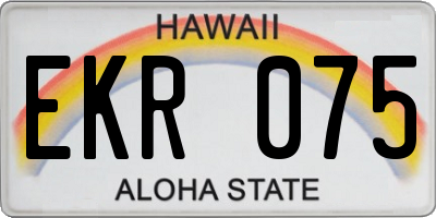 HI license plate EKR075