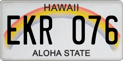 HI license plate EKR076
