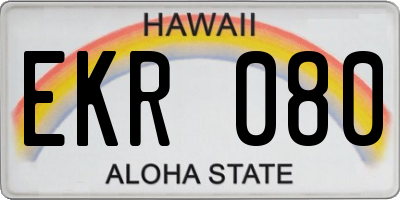 HI license plate EKR080