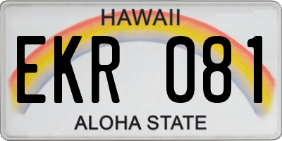 HI license plate EKR081