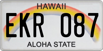 HI license plate EKR087