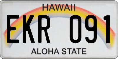 HI license plate EKR091