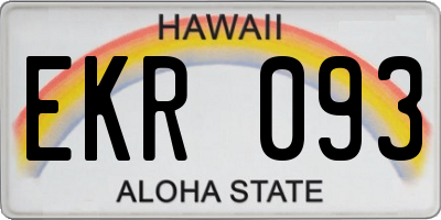 HI license plate EKR093