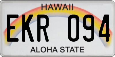 HI license plate EKR094