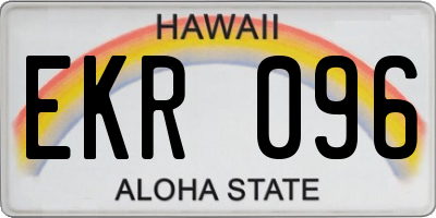 HI license plate EKR096