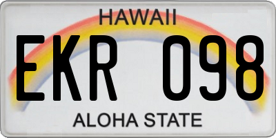 HI license plate EKR098