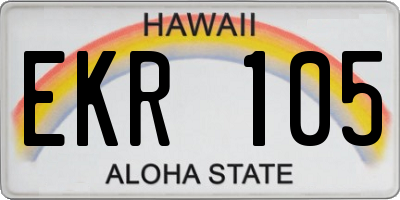 HI license plate EKR105