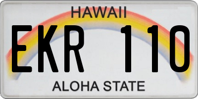 HI license plate EKR110