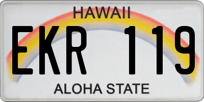 HI license plate EKR119