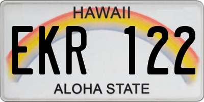 HI license plate EKR122