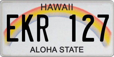 HI license plate EKR127
