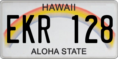 HI license plate EKR128