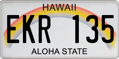 HI license plate EKR135