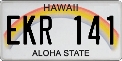 HI license plate EKR141