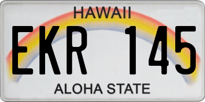 HI license plate EKR145