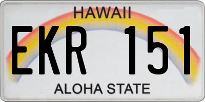 HI license plate EKR151