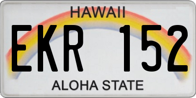 HI license plate EKR152