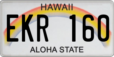 HI license plate EKR160