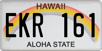 HI license plate EKR161