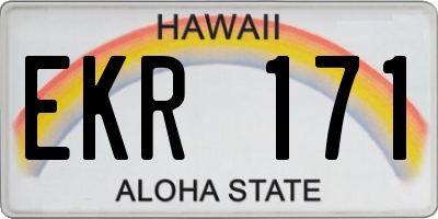 HI license plate EKR171