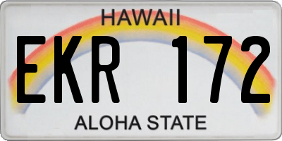 HI license plate EKR172
