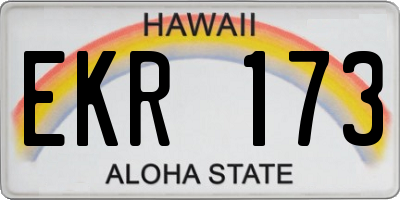 HI license plate EKR173