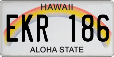 HI license plate EKR186