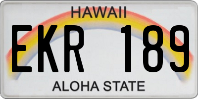 HI license plate EKR189