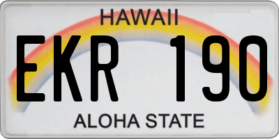 HI license plate EKR190