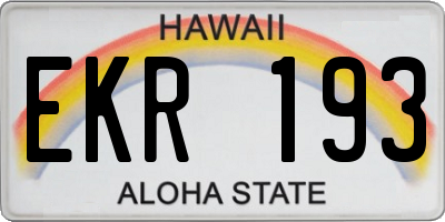 HI license plate EKR193