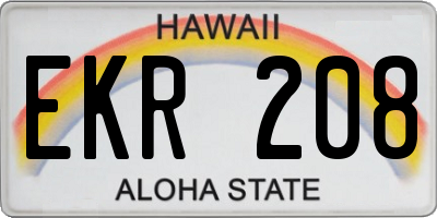 HI license plate EKR208
