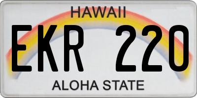 HI license plate EKR220