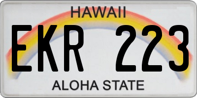 HI license plate EKR223