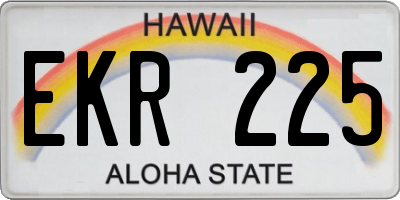 HI license plate EKR225