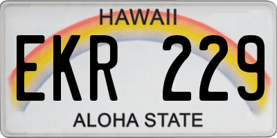 HI license plate EKR229