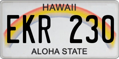 HI license plate EKR230