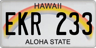 HI license plate EKR233