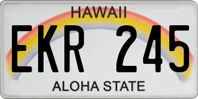 HI license plate EKR245