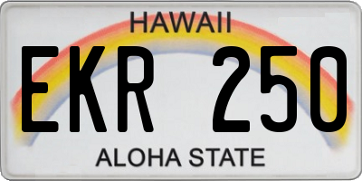 HI license plate EKR250