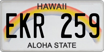 HI license plate EKR259