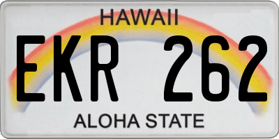 HI license plate EKR262